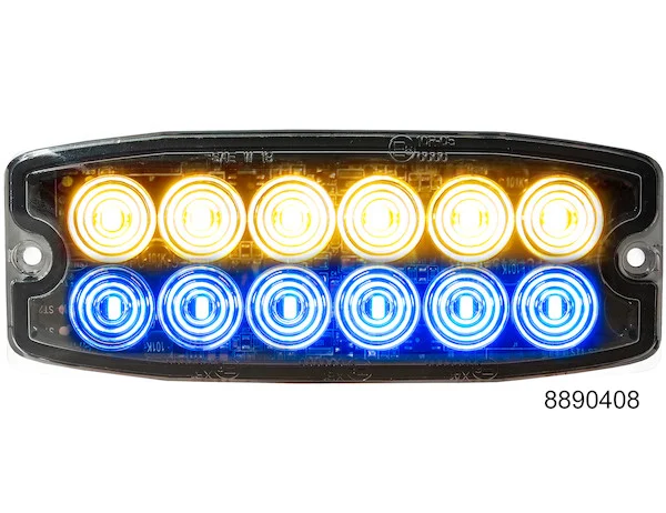 Amber/Blue Dual Row Ultra Thin 5 Inch LED Strobe Light