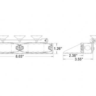 8 in. Amber Dashboard Light Bar With 8 LED's