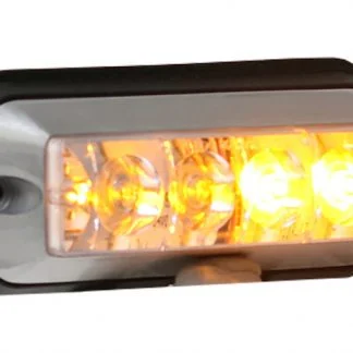 Raised 5 Inch Amber/Clear LED Strobe Light with 19 Flash Patterns