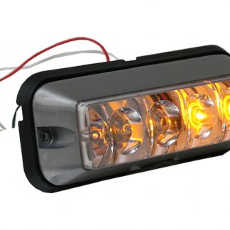 Raised 5 Inch Amber/Clear LED Strobe Light with 19 Flash Patterns