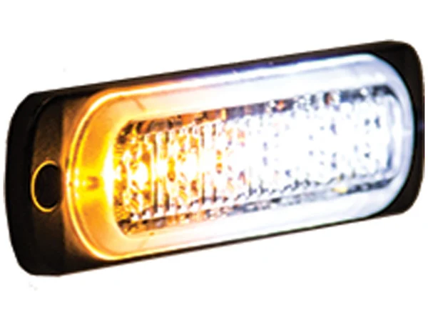 Thin 4.5 Inch Amber/Clear Horizontal LED Strobe Light