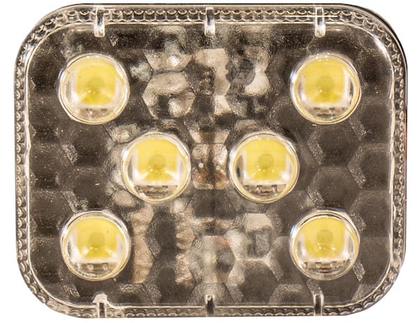 2.5 Inch Clear Stick-On Rectangular Strobe Light With 6 LED