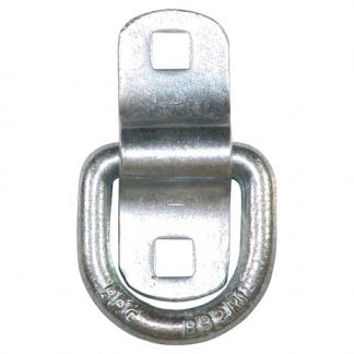 3/8 Inch Forged D-Ring With Surface Mounted 2-Hole Mounting Bracket Zinc Plated