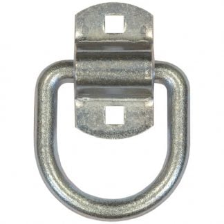 1/2 Inch Forged D-Ring With 2-Hole Mounting Bracket - White Zinc Plated