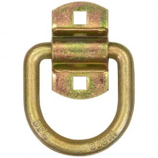 1/2 Inch Forged D-Ring With 2-Hole Mounting Bracket - Yellow Zinc Plated