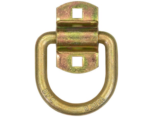1/2 Inch Forged D-Ring With 2-Hole Mounting Bracket - Yellow Zinc Plated