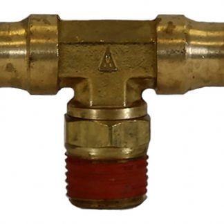 Brass DOT Push-In Swivel Male Branch Tee 3/8 Inch Tube OD x 1/4 Inch Pipe Thread