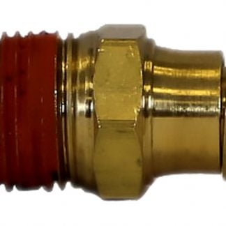 Brass DOT Push-In Male Connector 3/8 Inch Tube O.D. x 3/8 Inch Pipe Thread