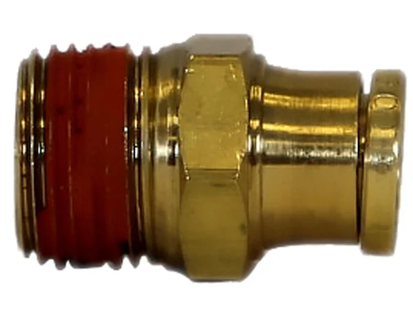 Brass DOT Push-In Male Connector 3/8 Inch Tube O.D. x 3/8 Inch Pipe Thread