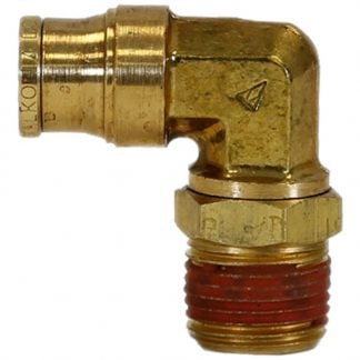 Brass DOT Push-In Swivel Male Elbow 3/8 Inch Tube O.D. x 1/4 Inch Pipe Thread