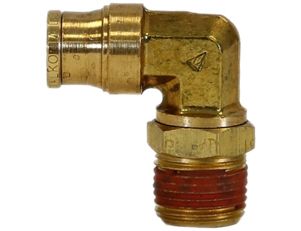 Brass DOT Push-In Swivel Male Elbow 3/8 Inch Tube O.D. x 3/8 Inch Pipe Thread