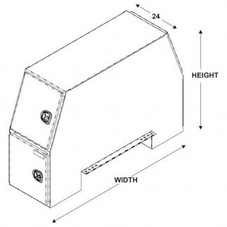 65x24x82 Inch Offset Floor Diamond Tread Aluminum Backpack Truck Box - 13.4 Inch Offset