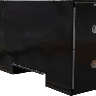 57x24x96 Inch Straight Side Black Steel Backpack Truck Tool Box - 11.26 Inch Offset Floor