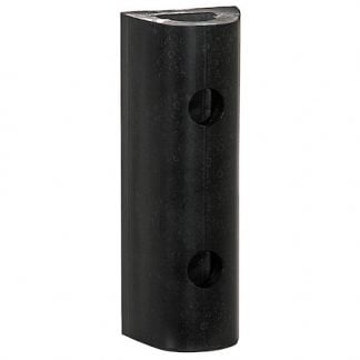 Extruded Rubber D-Shaped Bumper with 2 Holes - 4 x 3-3/4 x 6 Inch Long