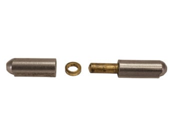 Steel Weld-On Bullet Hinge with Brass Pin and Brass Bushing - 0.98 x 5.91 Inch