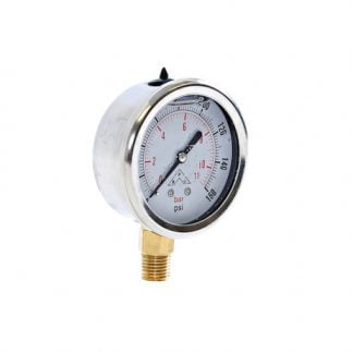 Silicone Filled Pressure Gauge - Stem Mount 0-160 PSI