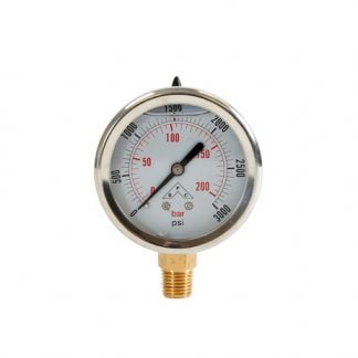 Silicone Filled Pressure Gauge - Stem Mount 0-3,000 PSI