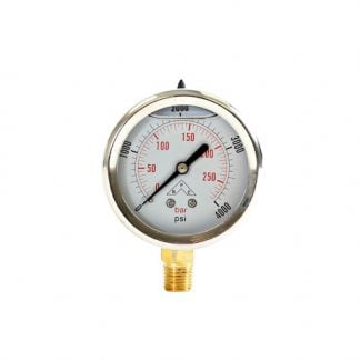 Silicone Filled Pressure Gauge - Stem Mount 0-4,000 PSI