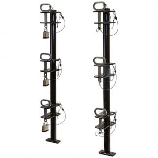 2 Position Channel-Style Lockable Trimmer Rack for Open Landscape Trailers