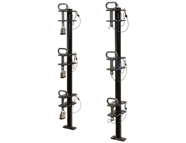 2 Position Channel-Style Lockable Trimmer Rack for Open Landscape Trailers