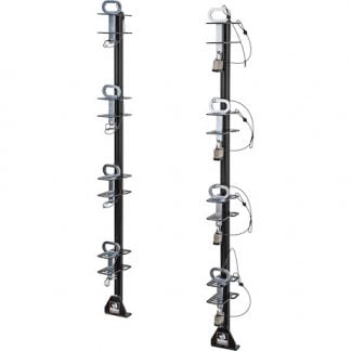 4-Position Channel Style Lockable Trimmer Rack for Open Landscape Trailers