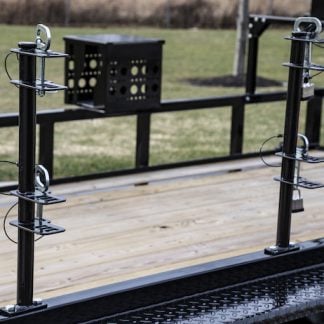 1 Position Channel-Style Lockable Trimmer Rack for Open Landscape Trailers