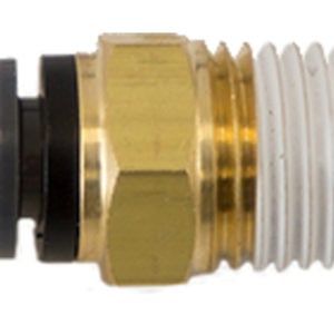 Brass/Poly DOT Push-In Male Connector 3/8 Inch Tube O.D. x 3/8 Inch Pipe Thread