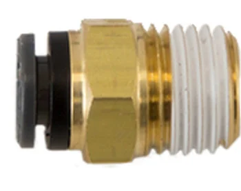 Brass/Poly DOT Push-In Male Connector 3/8 Inch Tube O.D. x 3/8 Inch Pipe Thread