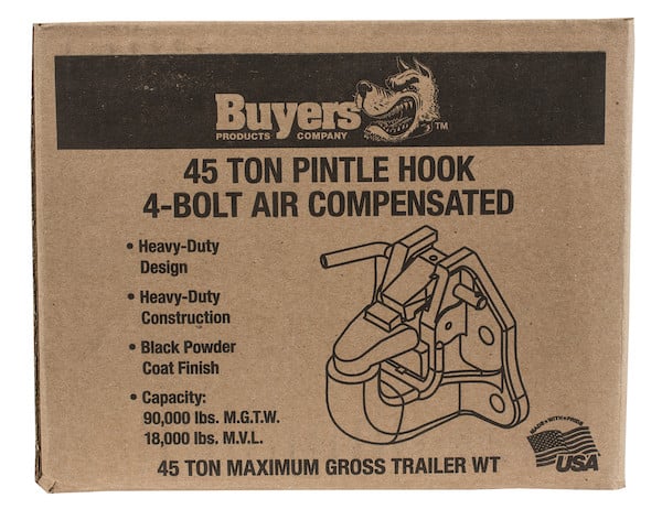 45 Ton 4-Hole Air Compensated Pintle Hook Kit with Brake Chamber and Bracket