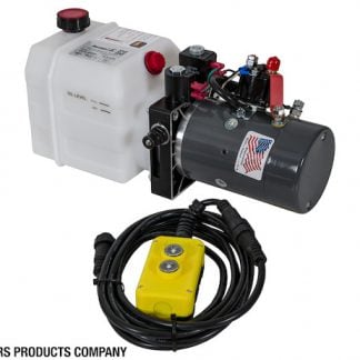 Buyers 4-Way DC Power Unit-Electric Controls Horizontal 0.75 Gallon Poly Reservoir