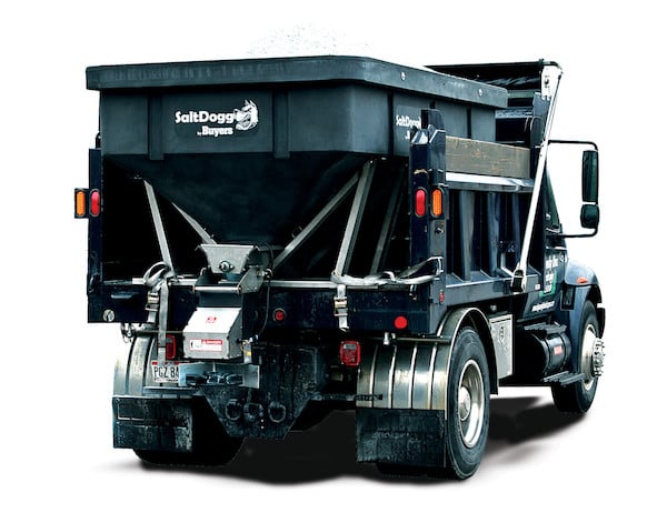 SaltDogg 6.0 Cubic Yard Electric Black Poly/Stainless Steel Hopper Spreader