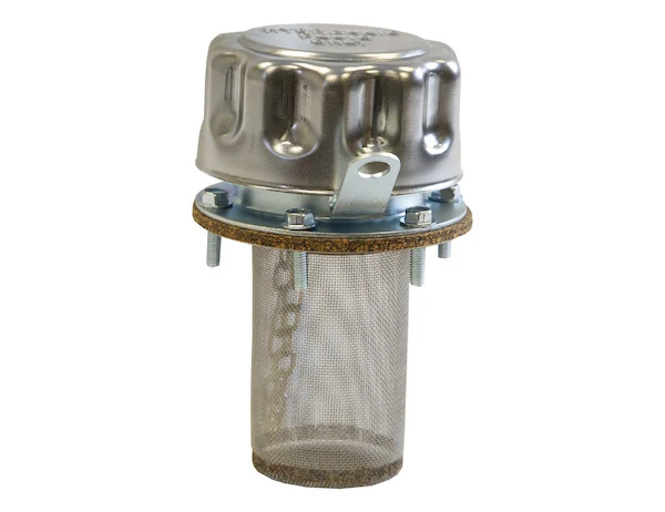 Chrome Filler-Strainer Breather Cap Assembly With Locking Tab