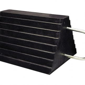 Heavy Duty Rubber Wheel Chock with U-Wire Handle 9.63x7.5x5.88 Inch