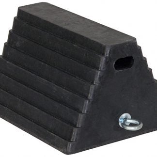 Heavy Duty Rubber Wheel Chock with Chain Eye 10x8x6 Inch