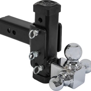 Adjustable Tri-Ball Hitch with Chrome Towing Balls for 2-1/2 Inch Hitch Receivers